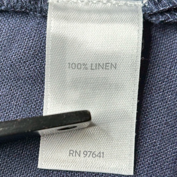 J. Jill Pure Jill Medium Tall Linen Duster Cardigan Navy Garment Dyed Oversized - Picture 11 of 13